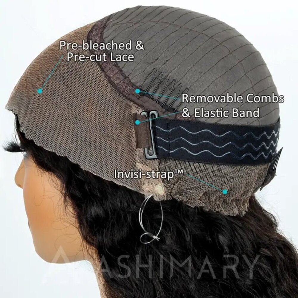 New Ashimary 22" 100% Human Hair Light Yaki Invisi-Strap™ 360 Lace Wig - Picture 8 of 10